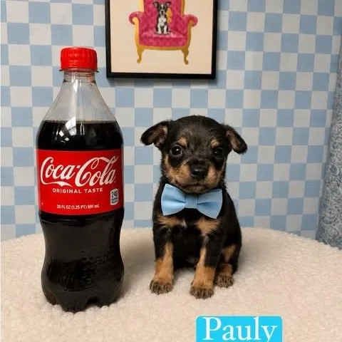 A baby small-sized male Golden Yorkshire Terrier dog named Pauly for adoption in Crosby, TX
