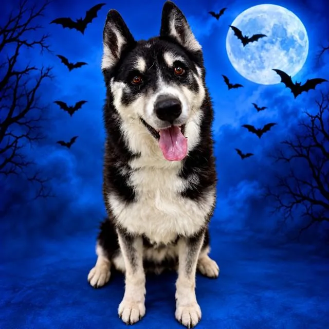 An adult medium-sized male Siberian Husky dog named Pepsi for adoption in Columbia, MD