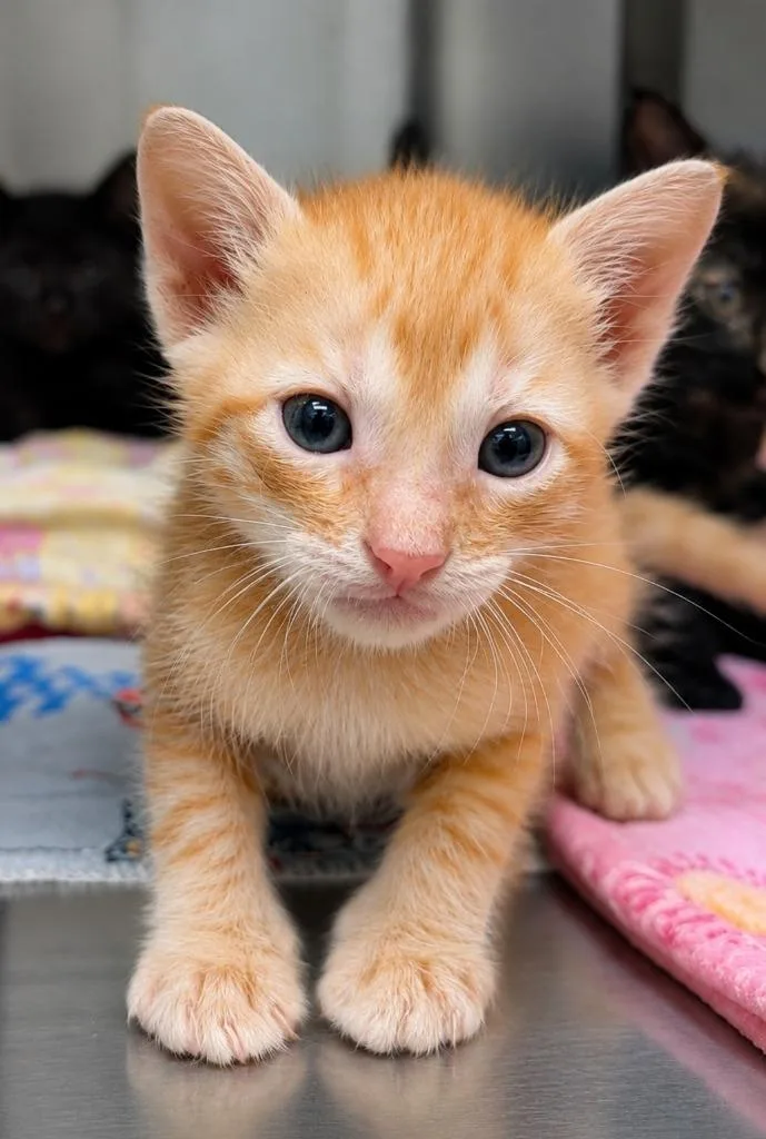 A baby small-sized male Domestic Short Hair cat named Travis Scott for adoption in Seven Points, TX