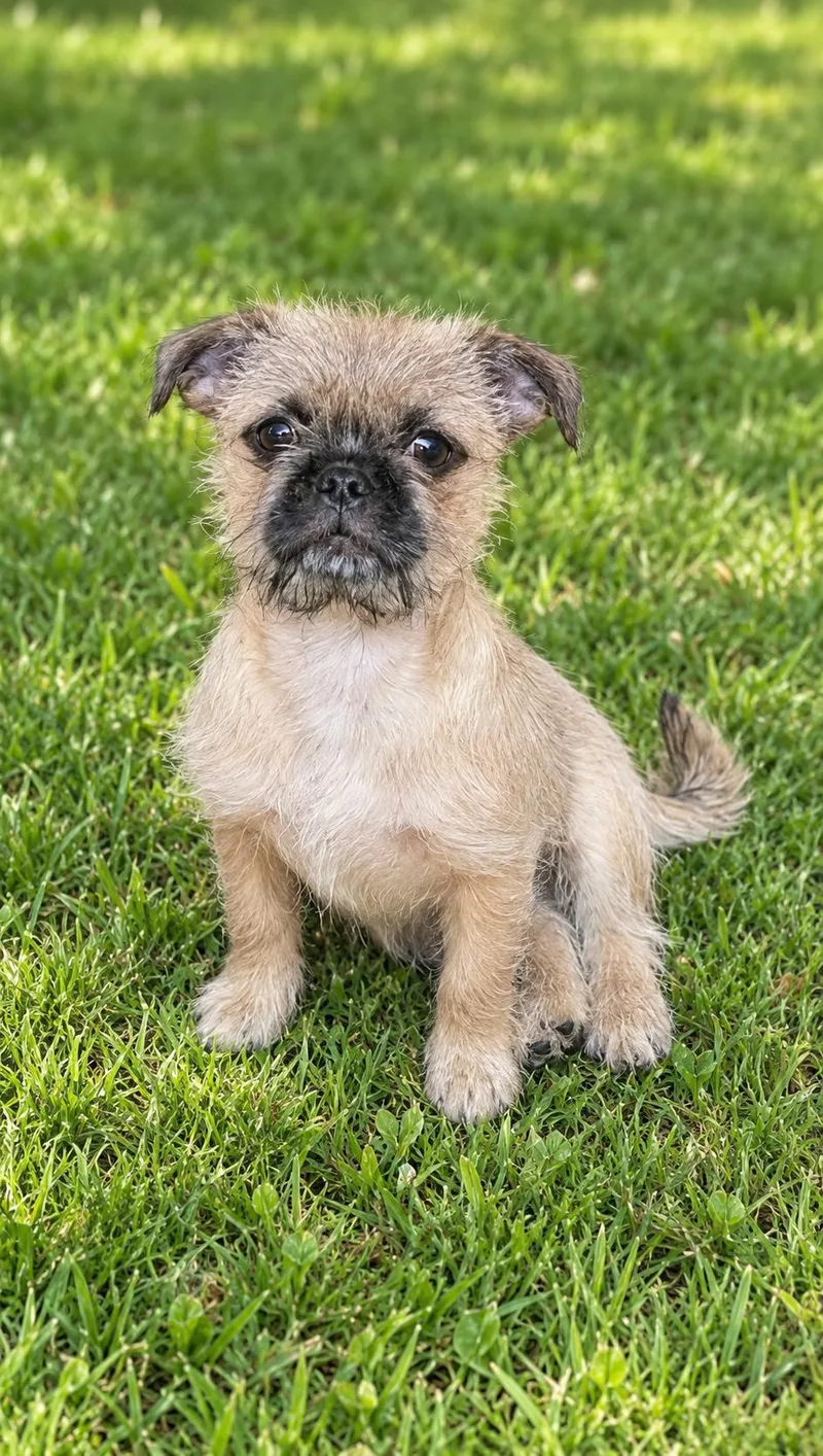 A baby small-sized female Apricot / Beige Brussels Griffon dog named Barbie for adoption in Georgetown , CA