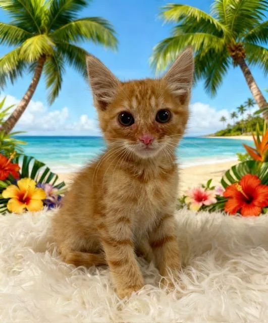 A baby small-sized female Domestic Medium Hair cat named Arbys for adoption in Tehachapi, CA