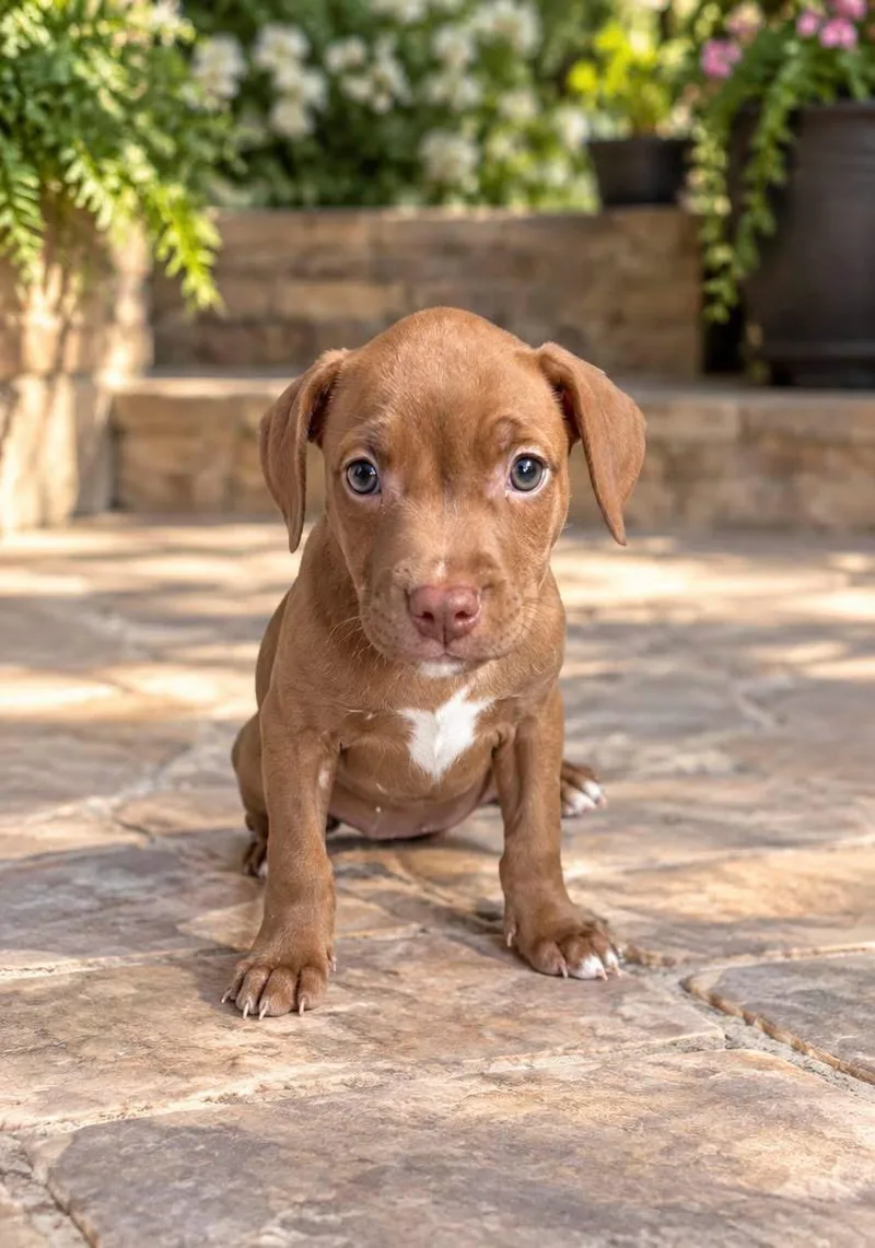 A baby medium-sized female American Bulldog dog named Rose for adoption in Lutz, FL