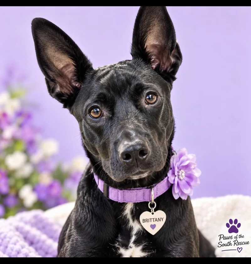 An adult medium-sized female Black German Shepherd Dog dog named Brittany for adoption in CUMMING, GA