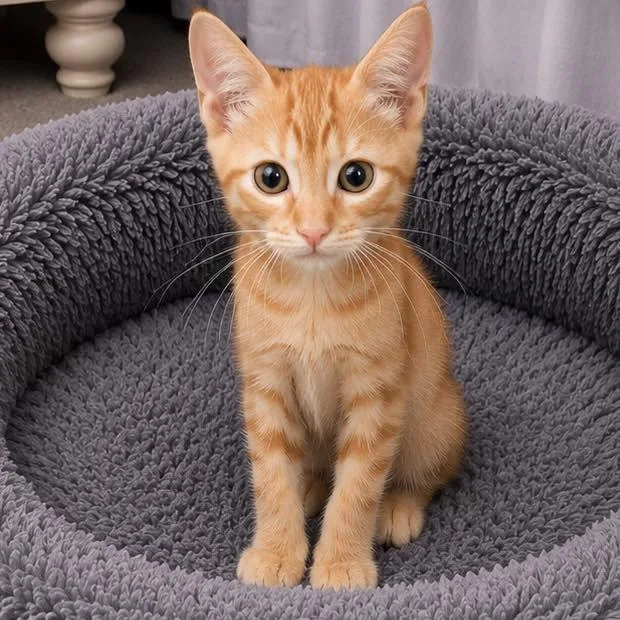 A baby small-sized male Domestic Short Hair cat named Dunkin for adoption in Grand Bay, AL