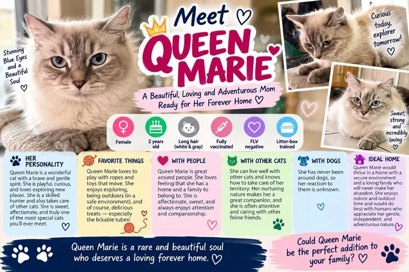 An adult medium-sized female Siamese cat named Queen Marie for adoption in Phoenix, AZ