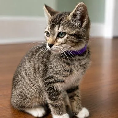 A baby small-sized female Gray / Blue / Silver Domestic Short Hair cat named Han Solo for adoption in Rochester, MN