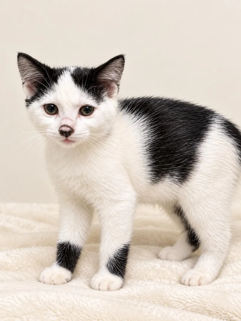 A baby medium-sized female Domestic Short Hair cat named Dotty for adoption in Hickory, NC