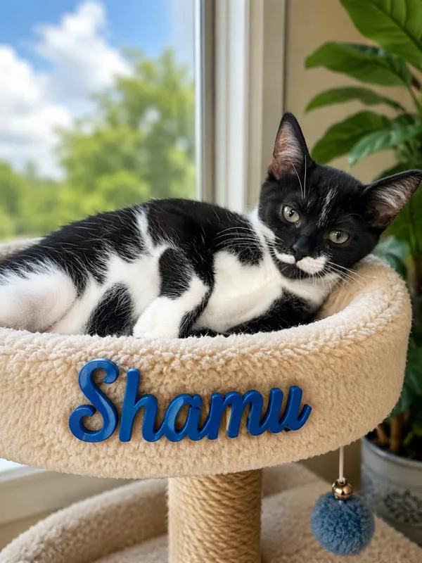 A baby small-sized male Black & White / Tuxedo Domestic Short Hair cat named Shamu for adoption in Orlando, FL