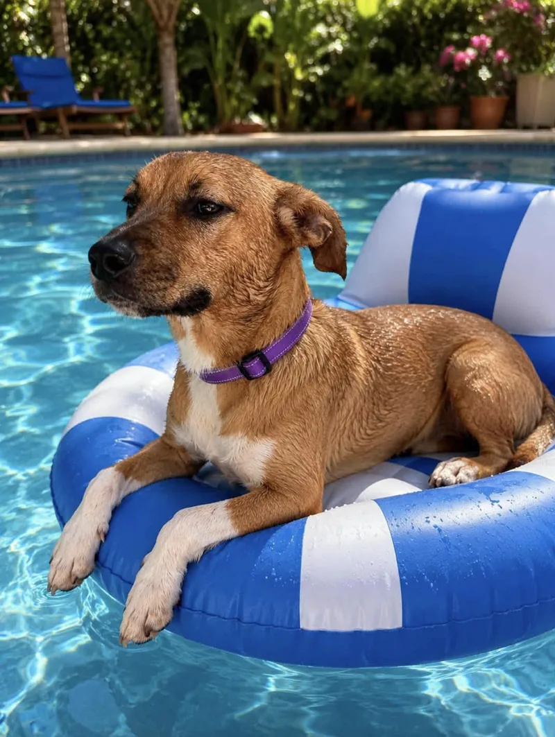 A baby medium-sized female Black Mouth Cur dog named Nayana for adoption in Allen, TX