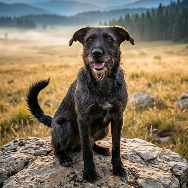 A young medium-sized female Gray / Blue / Silver Terrier dog named Sunshine for adoption in Tishomingo, OK