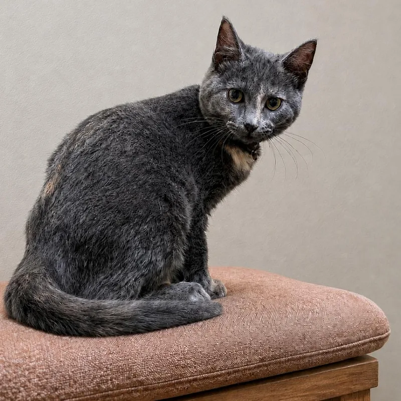 A baby small-sized female Gray / Blue / Silver Domestic Short Hair cat named Graceland for adoption in Hopewell, VA