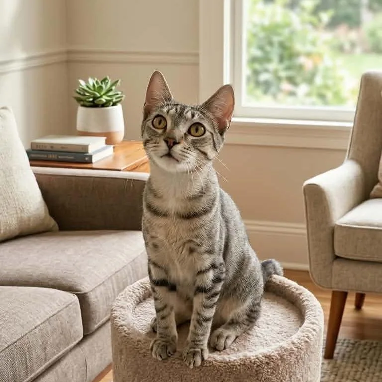 A young small-sized male Gray / Blue / Silver Domestic Short Hair cat named Dougie for adoption in Eufaula, AL