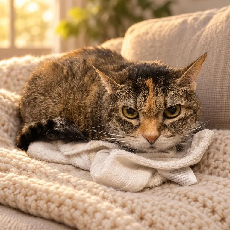A senior medium-sized female Tabby (Brown / Chocolate) Domestic Short Hair cat named Bugs for adoption in Prince Frederick, MD