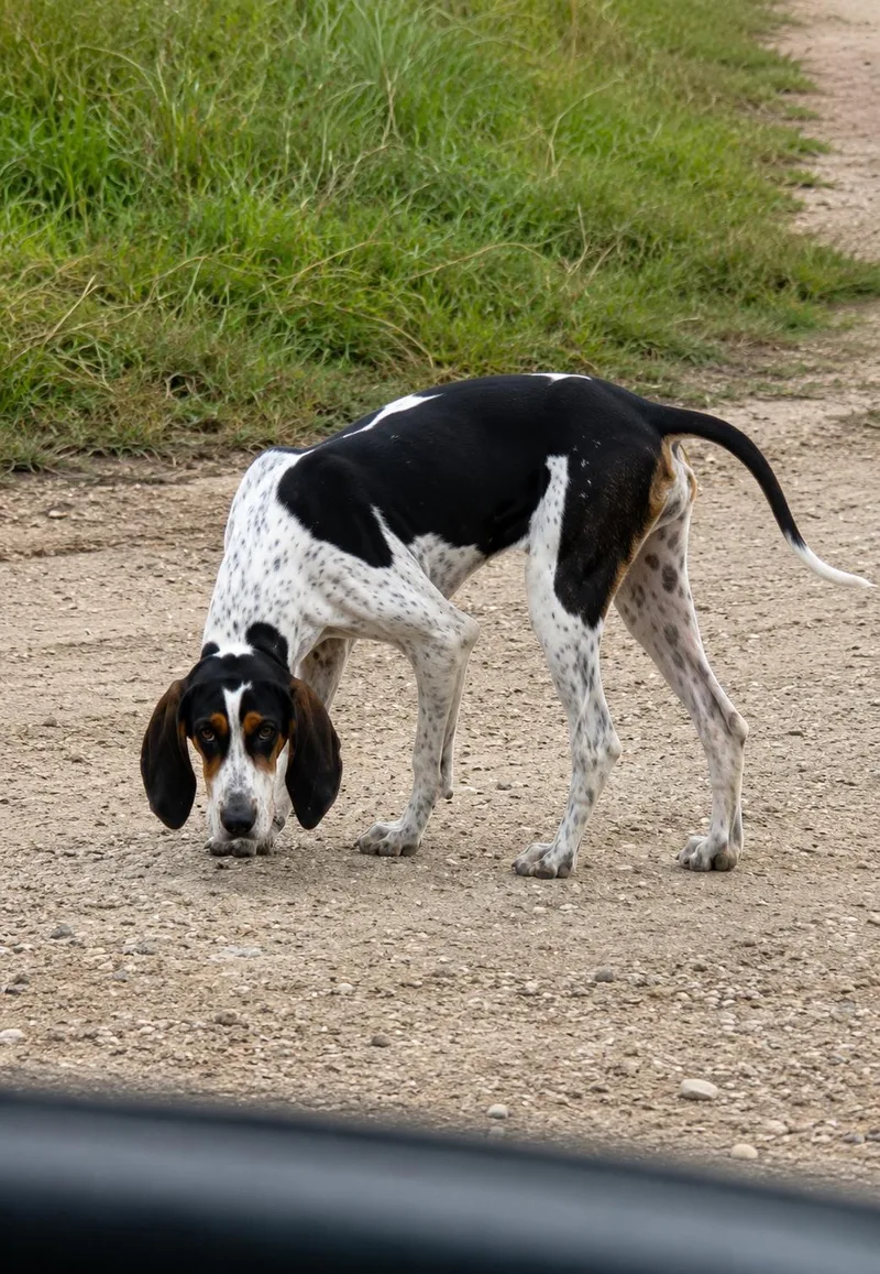 An adult large-sized female Treeing Walker Coonhound dog named Morgan for adoption in TULSA, OK