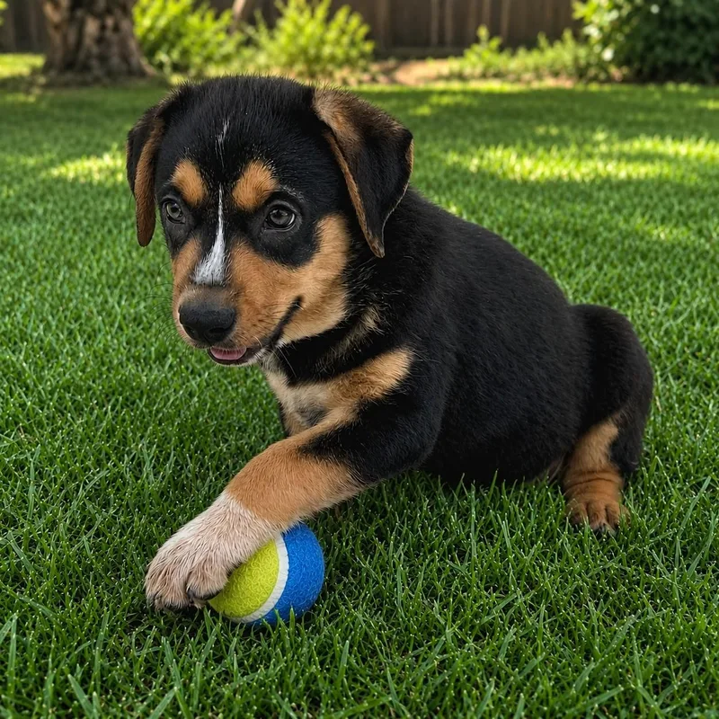A baby medium-sized male Black Shepherd dog named Blake for adoption in Seguin, TX