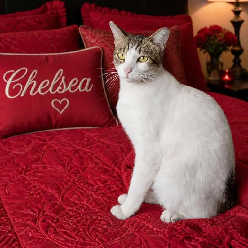 A young large-sized female Brown / Chocolate Domestic Short Hair cat named Chelsea for adoption in Boston, MA
