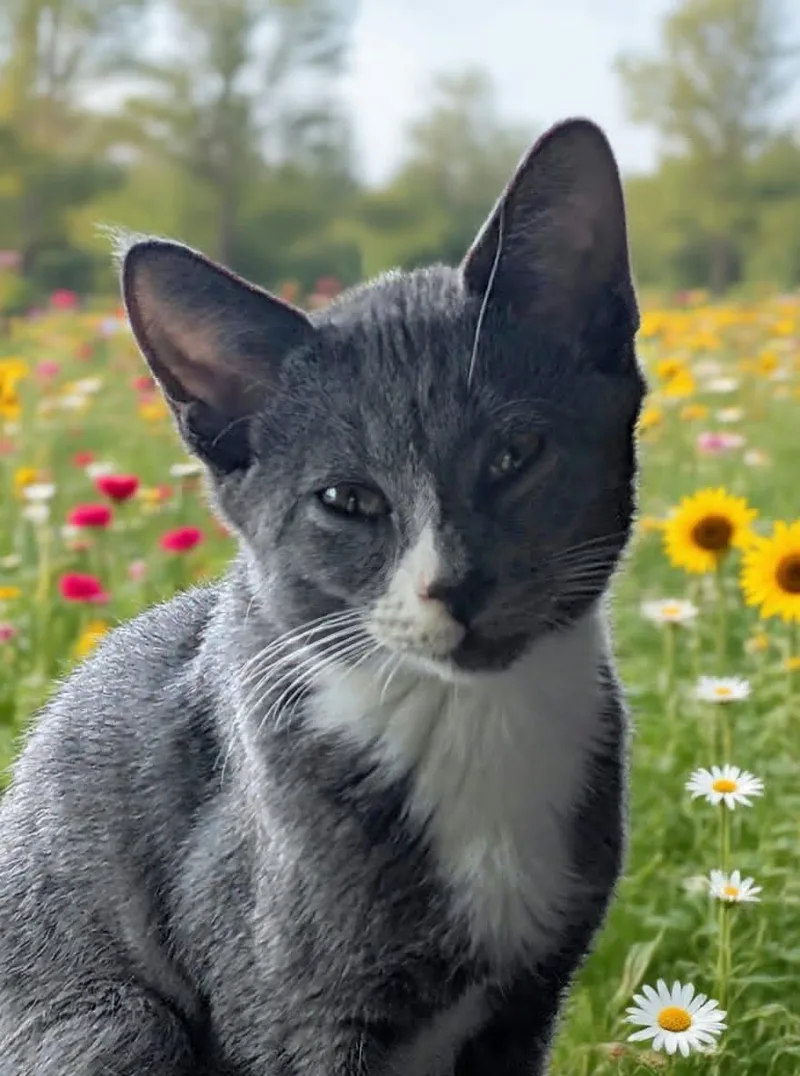 A baby medium-sized male Gray & White Domestic Short Hair cat named Lord Peter Wimsey for adoption in Oviedo, FL
