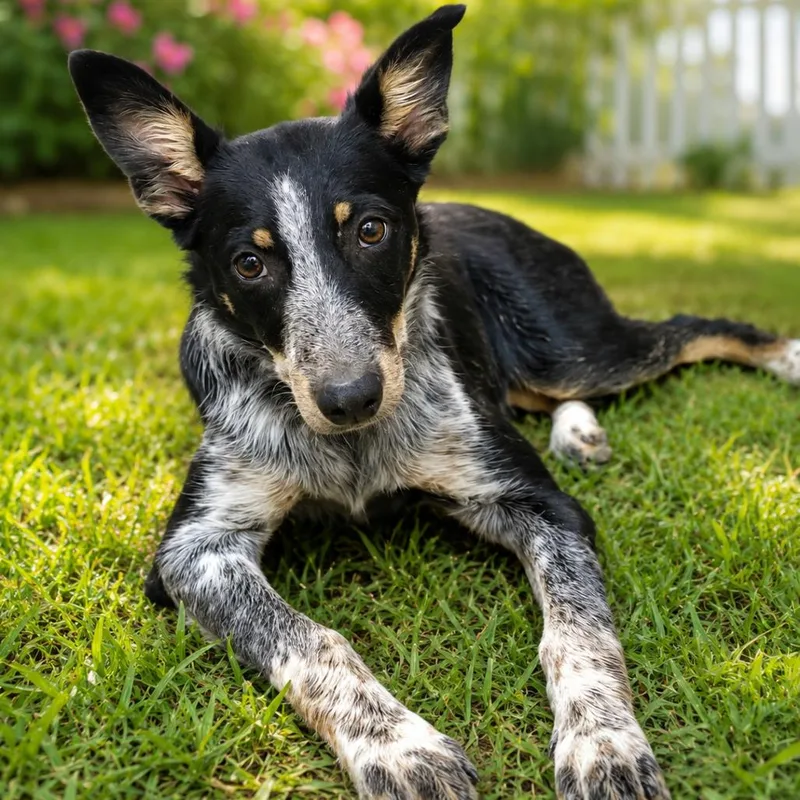 A baby medium-sized female Black Australian Cattle Dog / Blue Heeler dog named Mindy for adoption in Phoenix, AZ