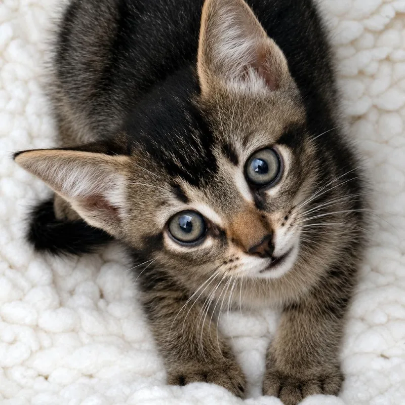 A baby small-sized male Brown / Chocolate Domestic Short Hair cat named Rowdy for adoption in Long Beach, CA