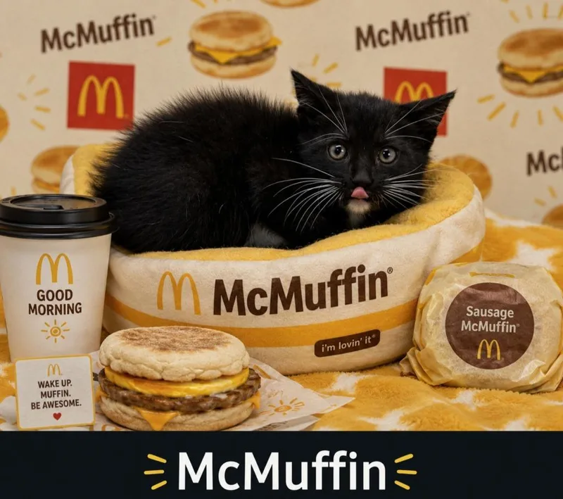 A baby small-sized male Domestic Short Hair cat named McMuffin for adoption in Washington Court House, OH