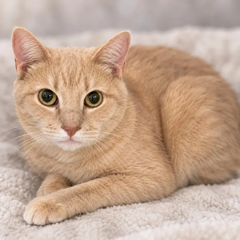 A senior small-sized male Cream / Ivory Domestic Short Hair cat named Hank for adoption in Huntsville, AL