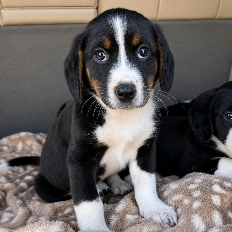A baby small-sized male Tricolor (Brown, Black, & White) Beagle dog named Chandler for adoption in Yadkinville, NC