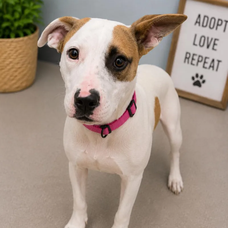 A young medium-sized female Mixed Breed dog named Ruby Months Female for adoption in Sterling, MA