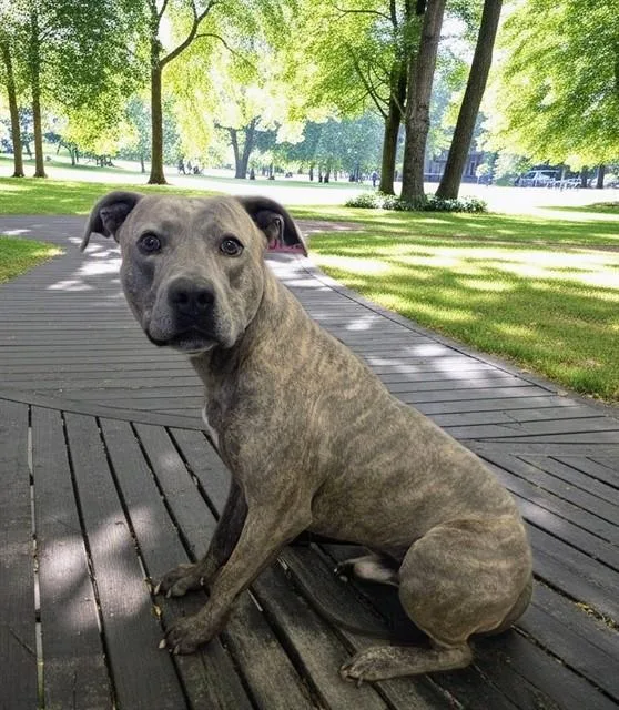 A young large-sized male Pit Bull Terrier dog named Blu for adoption in Castaic, CA