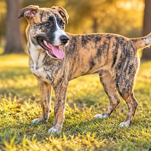 A young medium-sized female Boxer dog named Raja for adoption in Pottsboro, TX