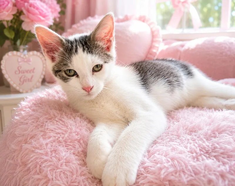 A young medium-sized female Domestic Short Hair cat named Janet for adoption in Dickinson, TX