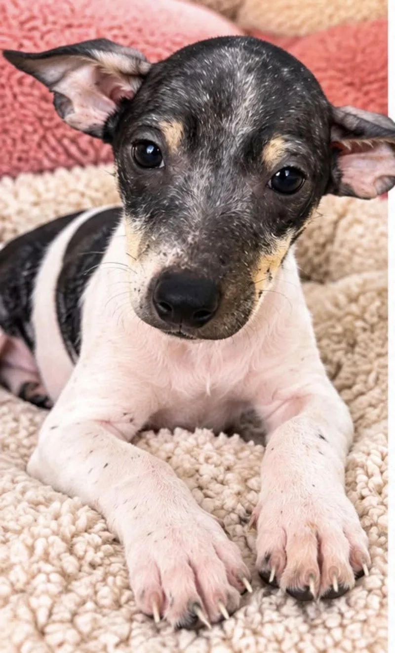 A baby medium-sized male Rat Terrier dog named Jesse for adoption in Margate, FL