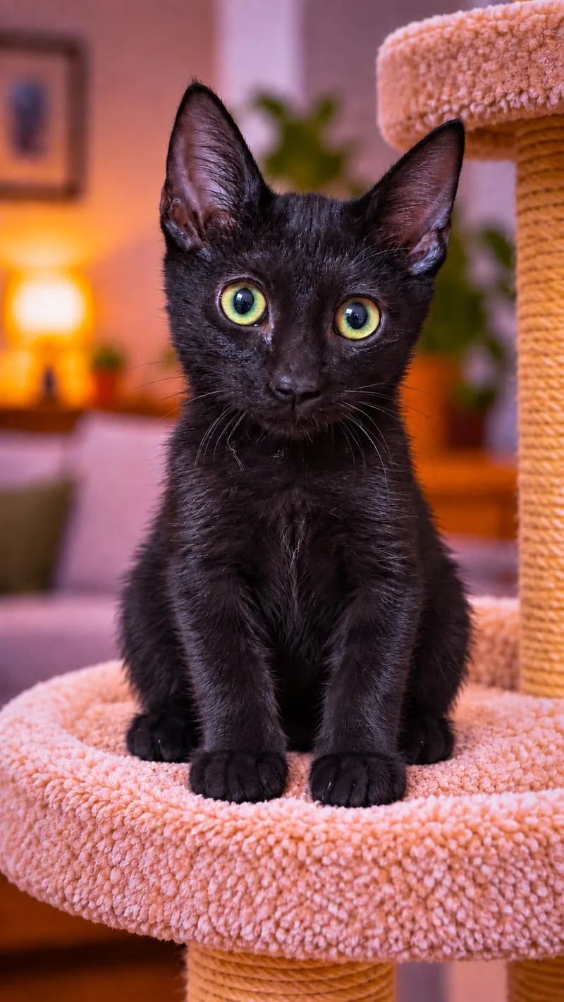 A baby medium-sized male Bombay cat named Styx S for adoption in Fresno, CA