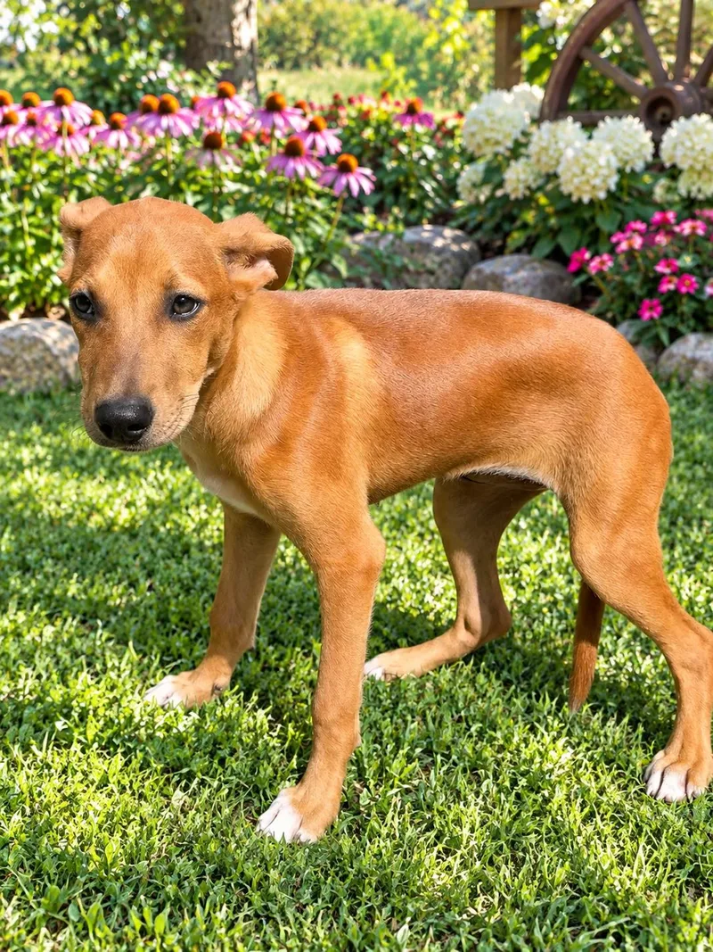 A baby medium-sized female Red / Chestnut / Orange Labrador Retriever dog named Belle for adoption in Wanaque, NJ