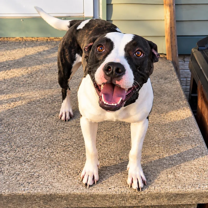A young medium-sized female White / Cream Boxer dog named Sasha for adoption in Foley, AL