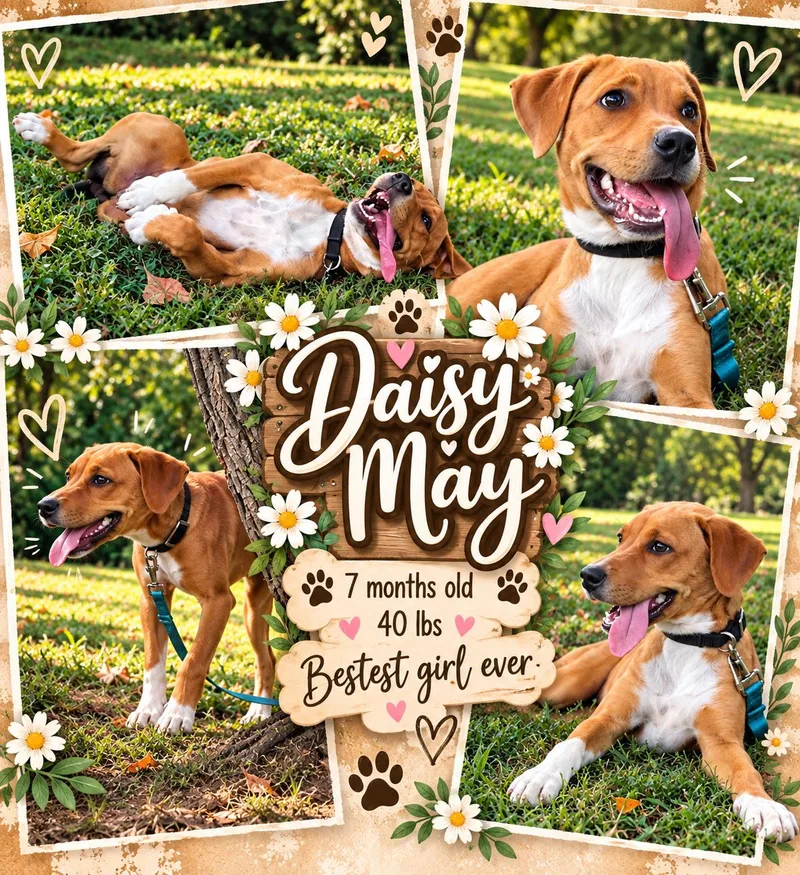 A young medium-sized female Labrador Retriever dog named Daisy May for adoption in Jackson, TN