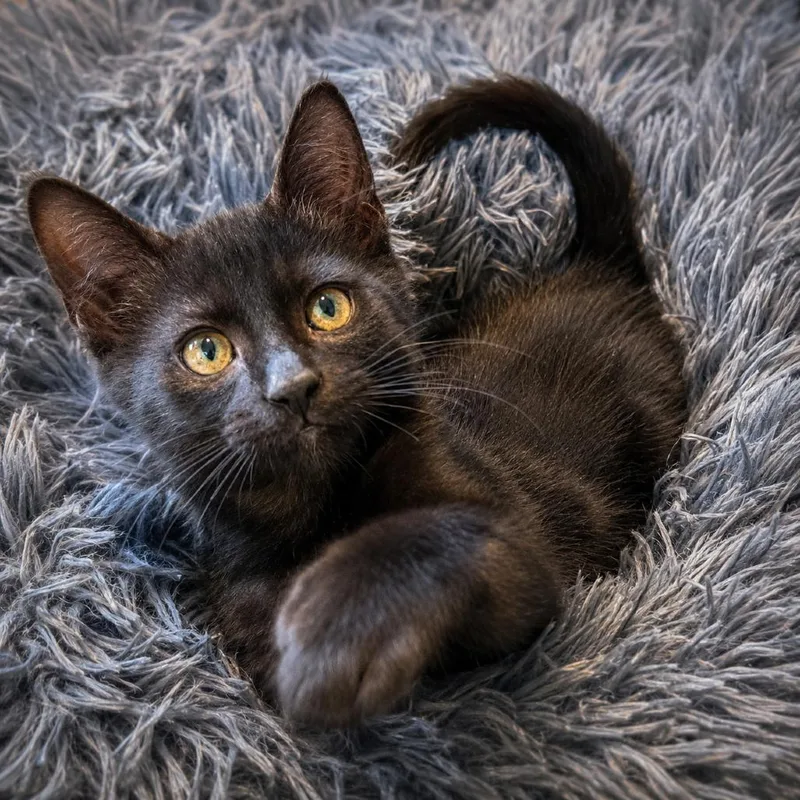 A baby small-sized male Black Domestic Short Hair cat named Badger for adoption in Santa Rosa, CA