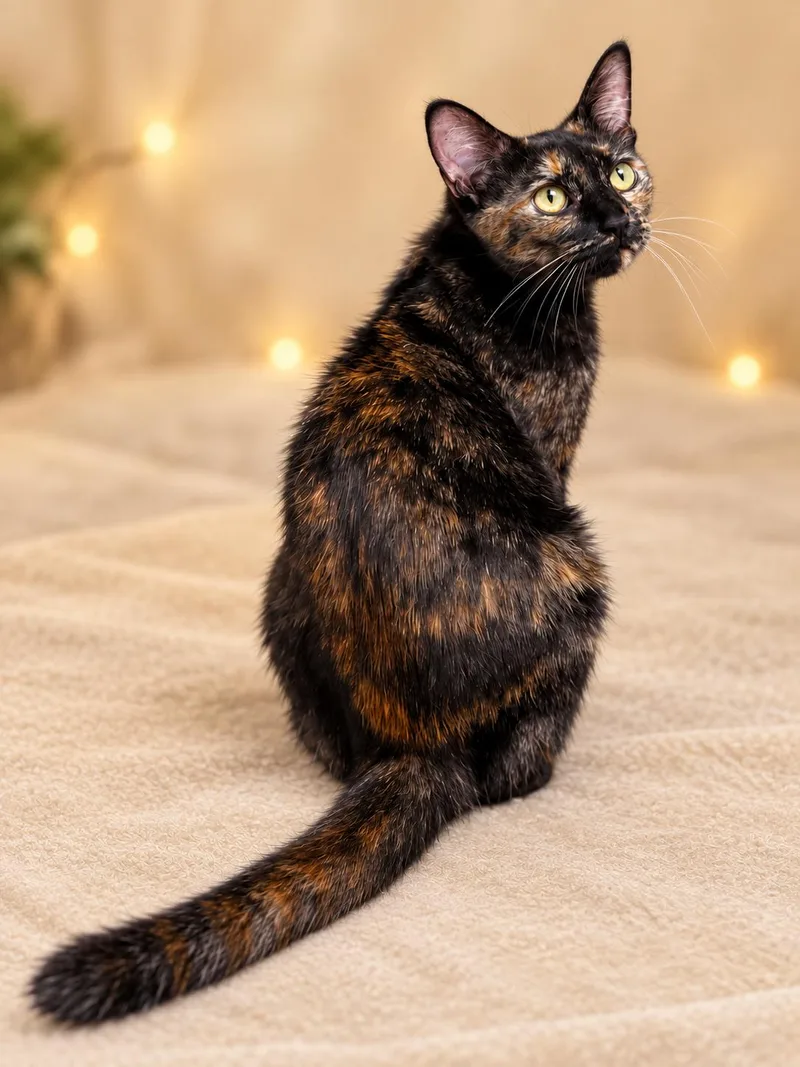 A young medium-sized female Tortoiseshell cat named MimiWillow Grove for adoption in Greenville, DE