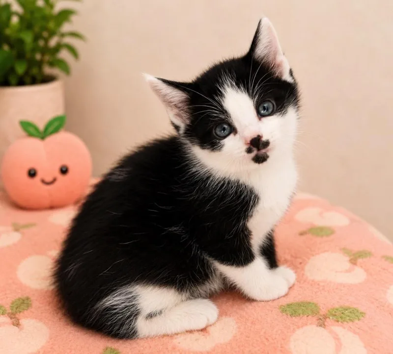 A baby medium-sized male Domestic Short Hair cat named Hugh JackMEOWn for adoption in Douglasville, GA