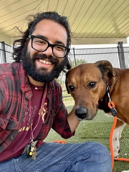 An adult extra large-sized male Red / Chestnut / Orange Mixed Breed dog named Turbo for adoption in Wichita, KS