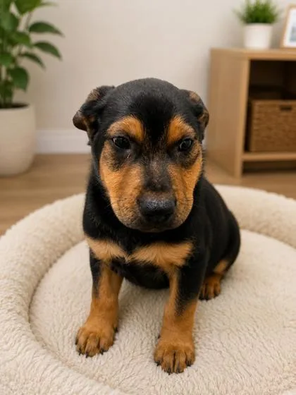 A baby small-sized male Rottweiler dog named Arcanine for adoption in New Orleans, LA