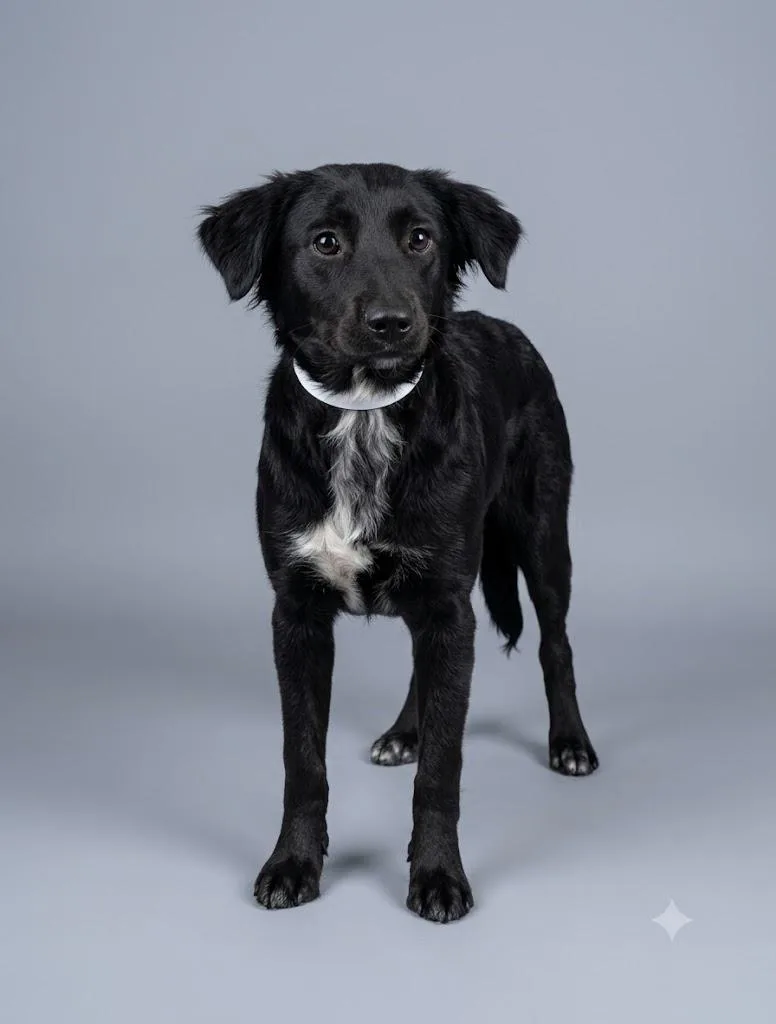 A young small-sized male Black Pointer dog named Tip for adoption in Wooster, OH
