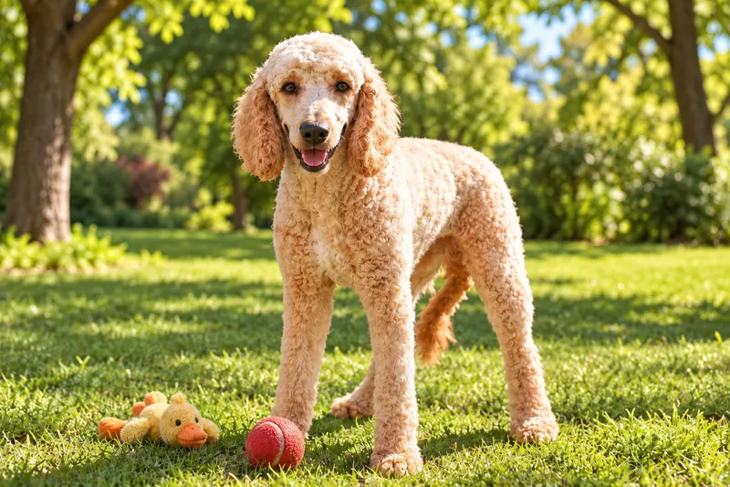 A young medium-sized male Golden Standard Poodle dog named Bryan for adoption in POTOMAC, MD