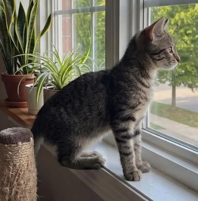 A baby small-sized female American Shorthair cat named Tina for adoption in Union City, NJ