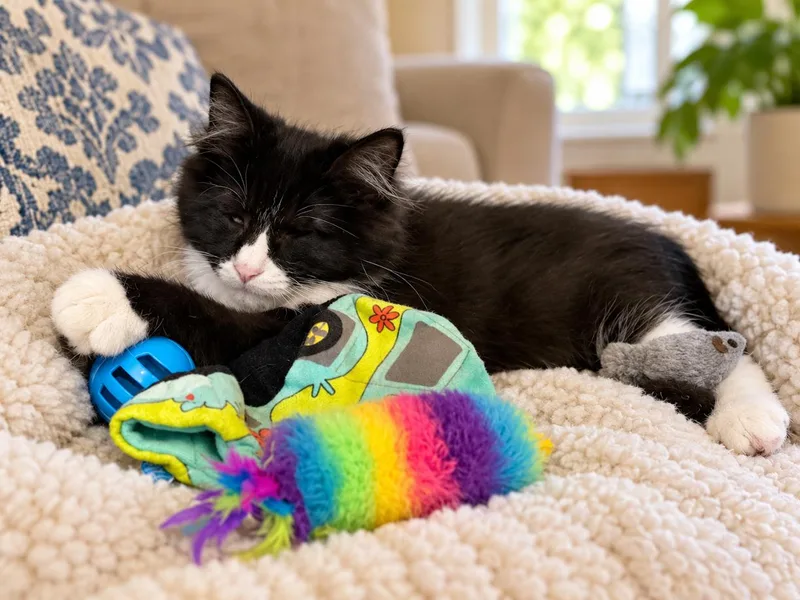 A baby medium-sized male Domestic Short Hair cat named Oskar for adoption in Cincinnati, OH