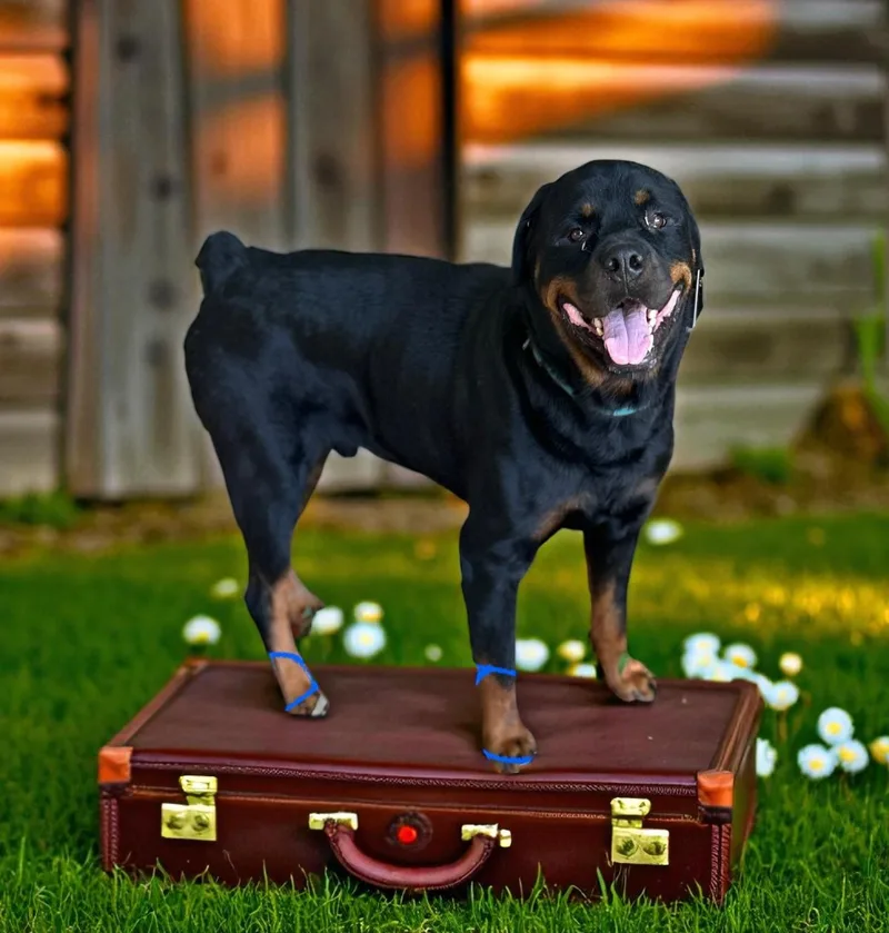 A young extra large-sized male Bicolor Rottweiler dog named Apollo for adoption in Biloxi, MS