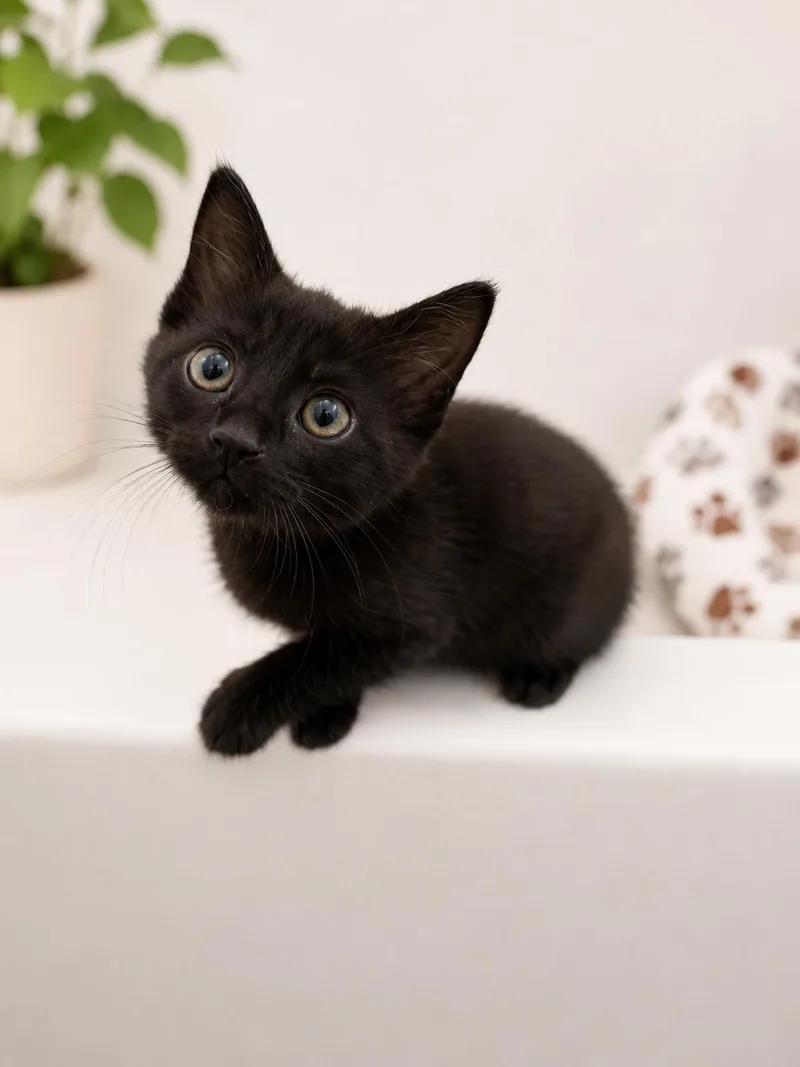 A baby small-sized female Domestic Short Hair cat named Prada for adoption in Coachella, CA