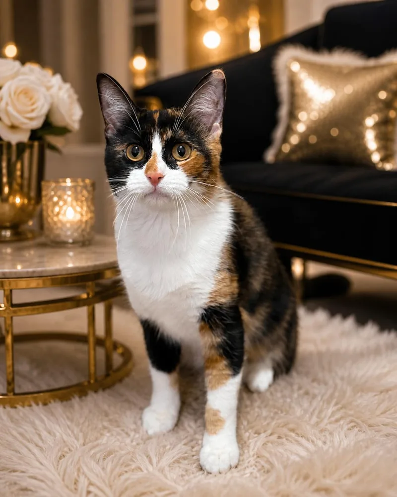 A young medium-sized female Calico Domestic Short Hair cat named Athena for adoption in Magnolia, TX