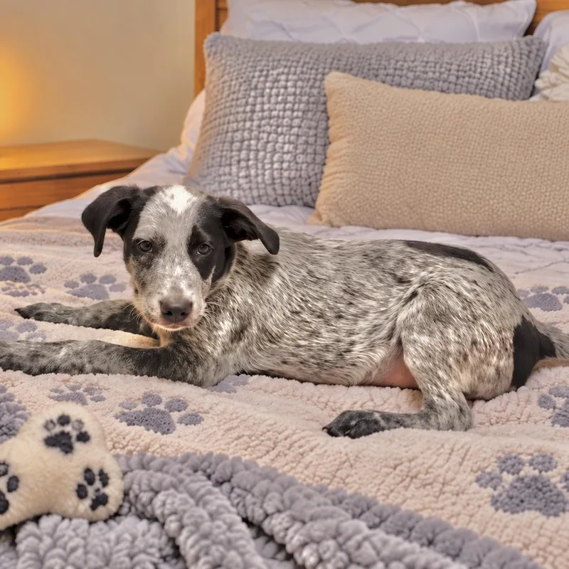 A baby medium-sized female Australian Cattle Dog / Blue Heeler dog named Ivy for adoption in Boulder, CO