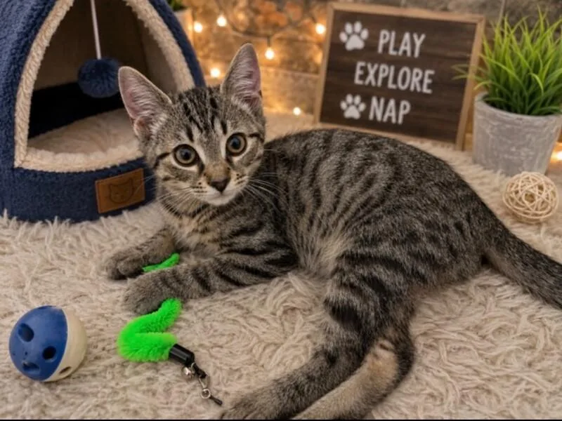 A young medium-sized male Tabby (Brown / Chocolate) Domestic Short Hair cat named Ranger for adoption in North Babylon, NY