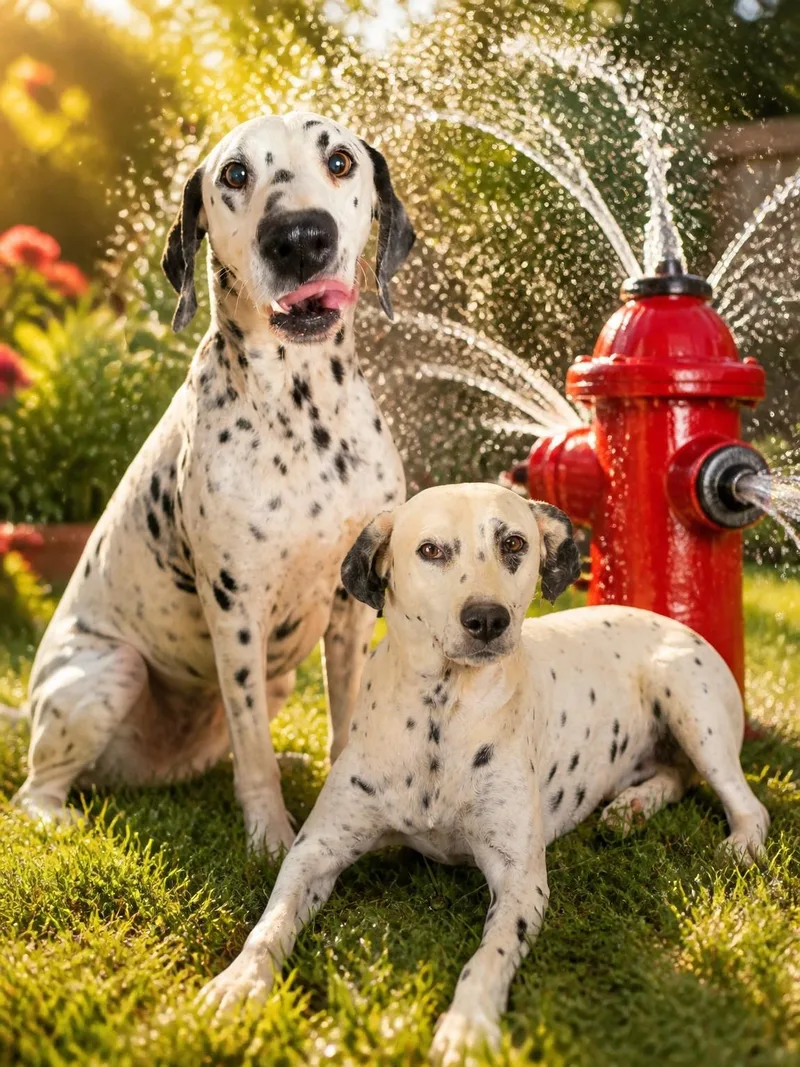An adult medium-sized female Bicolor Dalmatian dog named Cookie & Doug for adoption in Lancaster, CA
